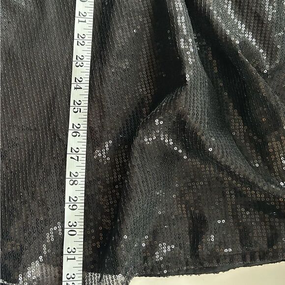 Anthropologie Raga After Dark High Neck black Glitter Mini Dress Size Small NEW - Picture 10 of 12